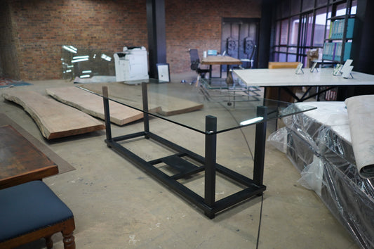 Glass Top Table Square Legs